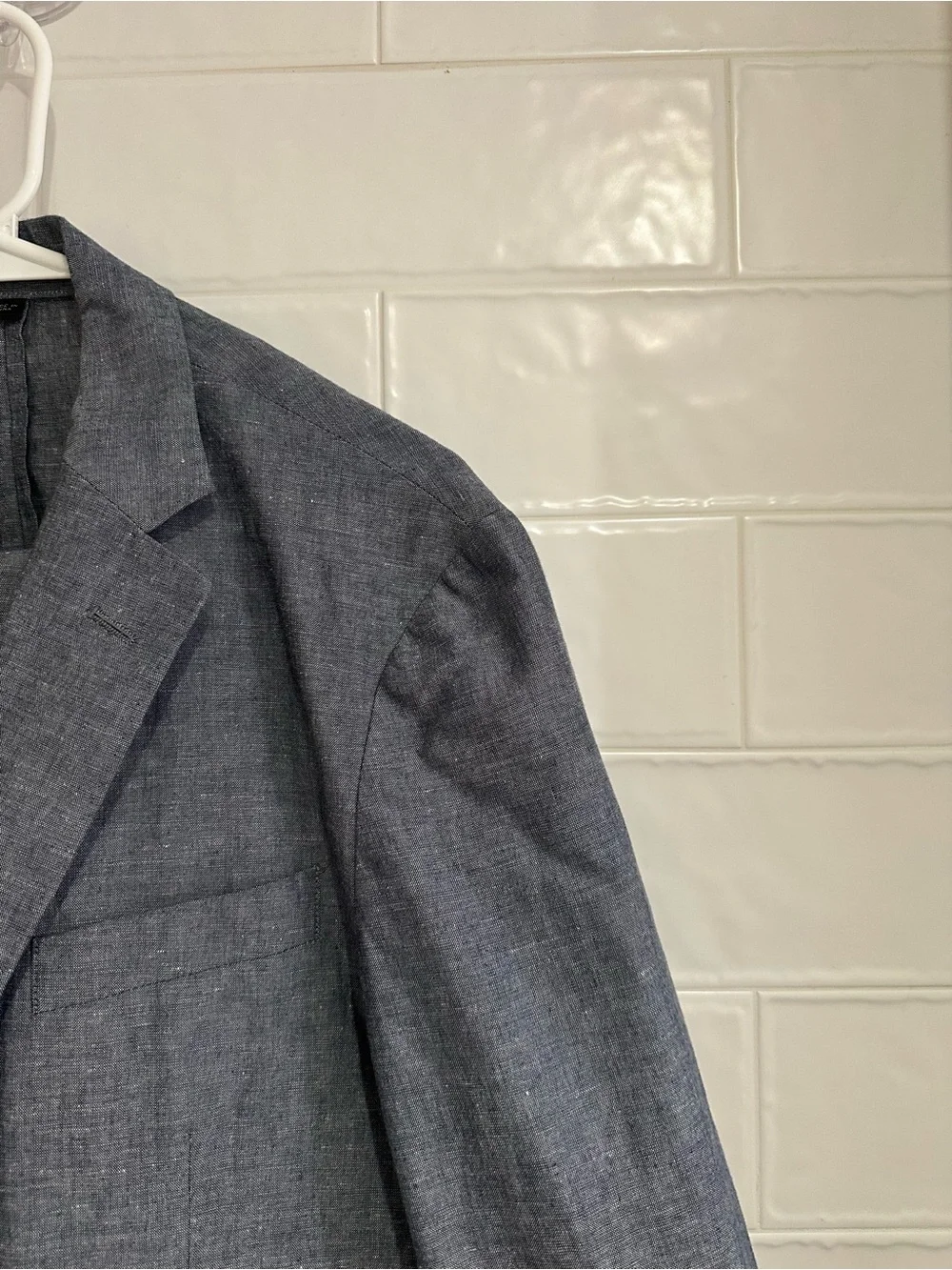 J.Crew Ludlow Suit Mens 36S Unstructured Slim Fit Somelos Linen Blend 30x28 Blue